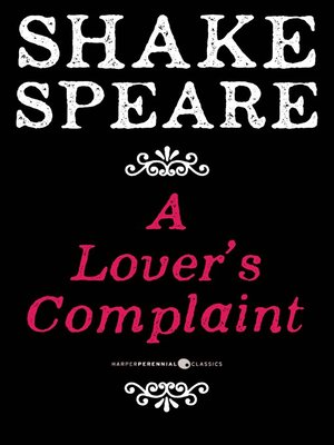 cover image of A Lover's Complaint